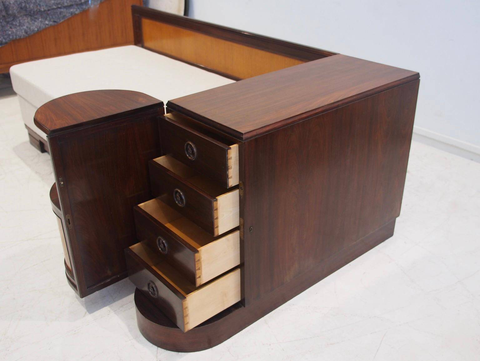 Mid-century meridian by Giuseppe Gibelli with bedside table.