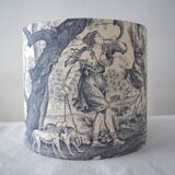 Toile Jouy lampshade, drum shape
