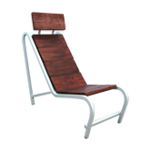 Very original lounge chair inside, outside from 1950, metal and wood