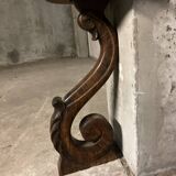 Pair of solid walnut wall consoles Napoleon III 19th century