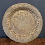 20th century Moroccan tea tray in richly engraved copper or brass