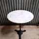 Round marble bistro table with cast iron legs