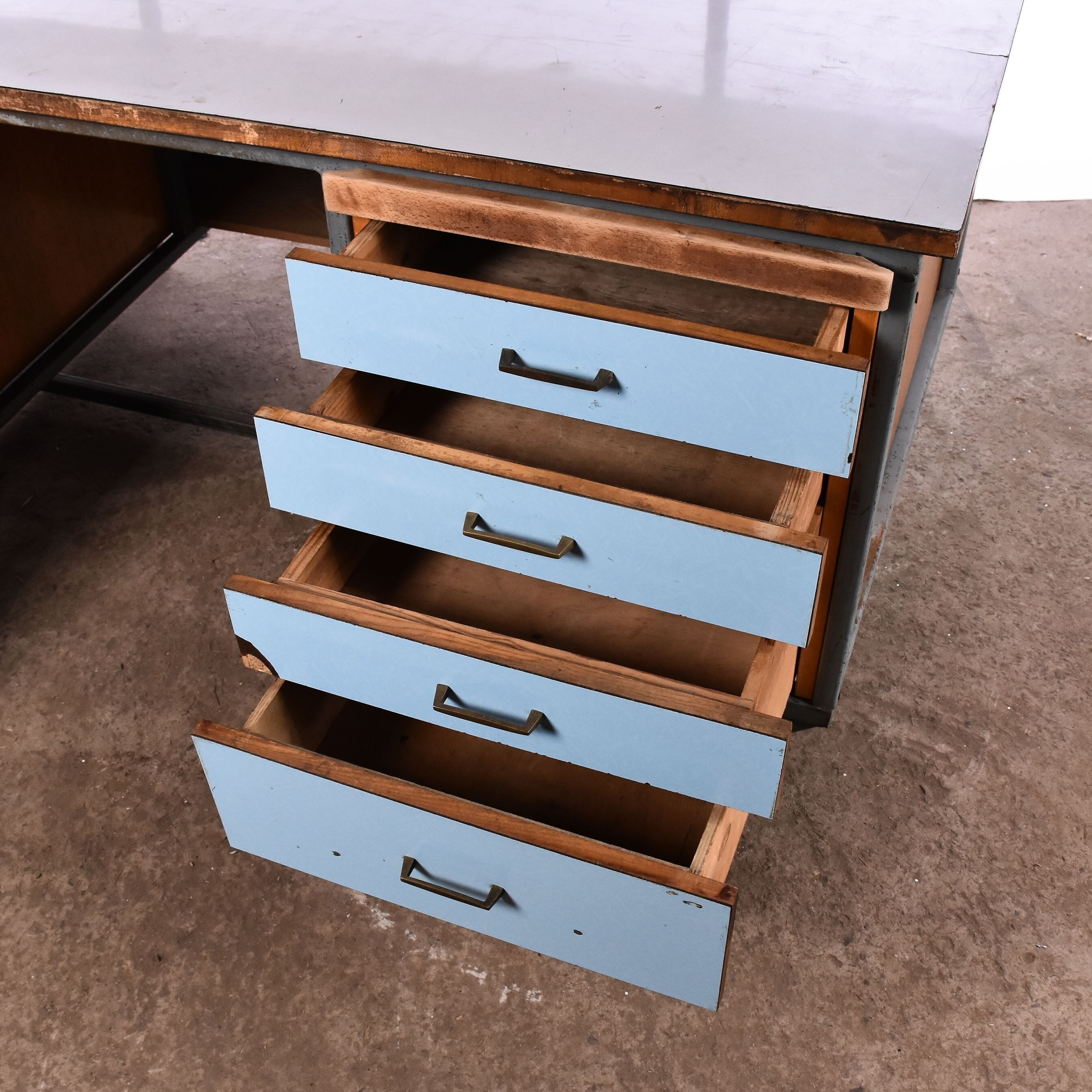 Vintage metal workbench