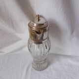 Glass and silver metal ewer pitcher