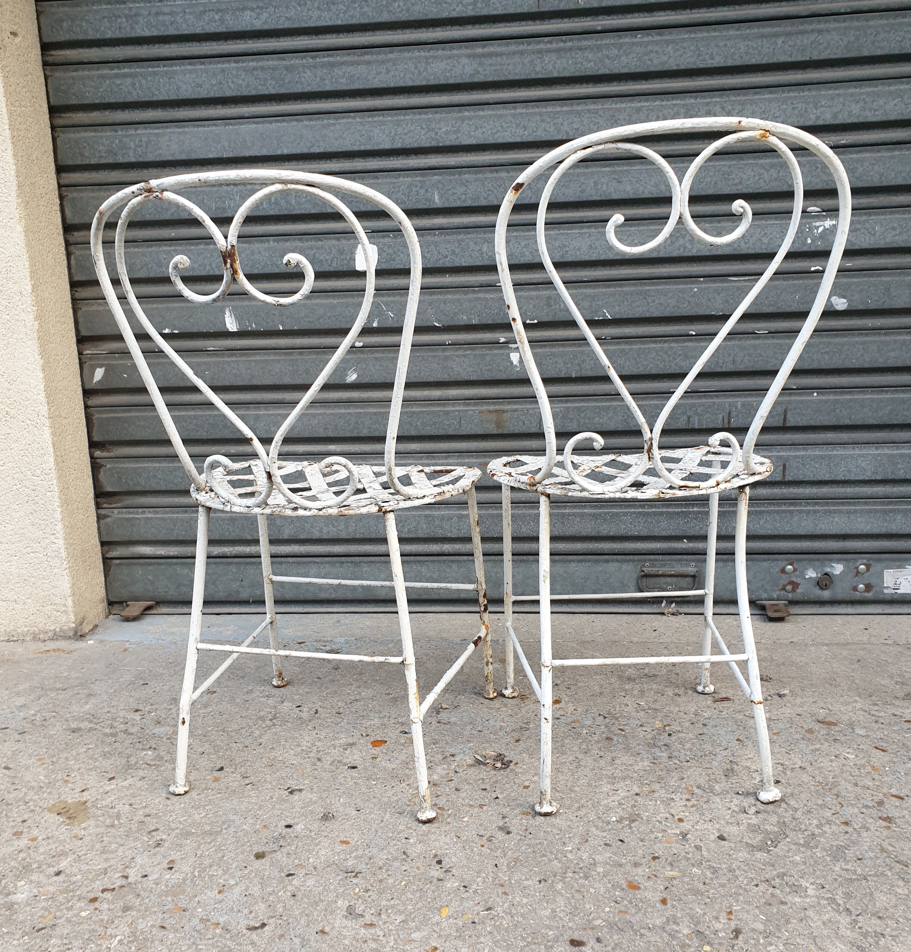 Chaises de jardin en fer forgé début XXème