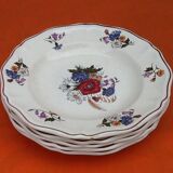 5 old soup plates Sarreguemines earthenware Agreste model