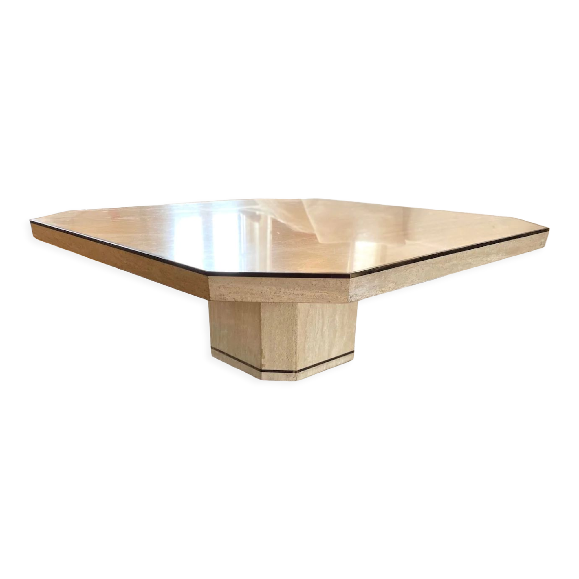 Travertine coffee table