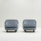 Set of 2 ice blue Mohair lounge chairs, 1950s Italy.