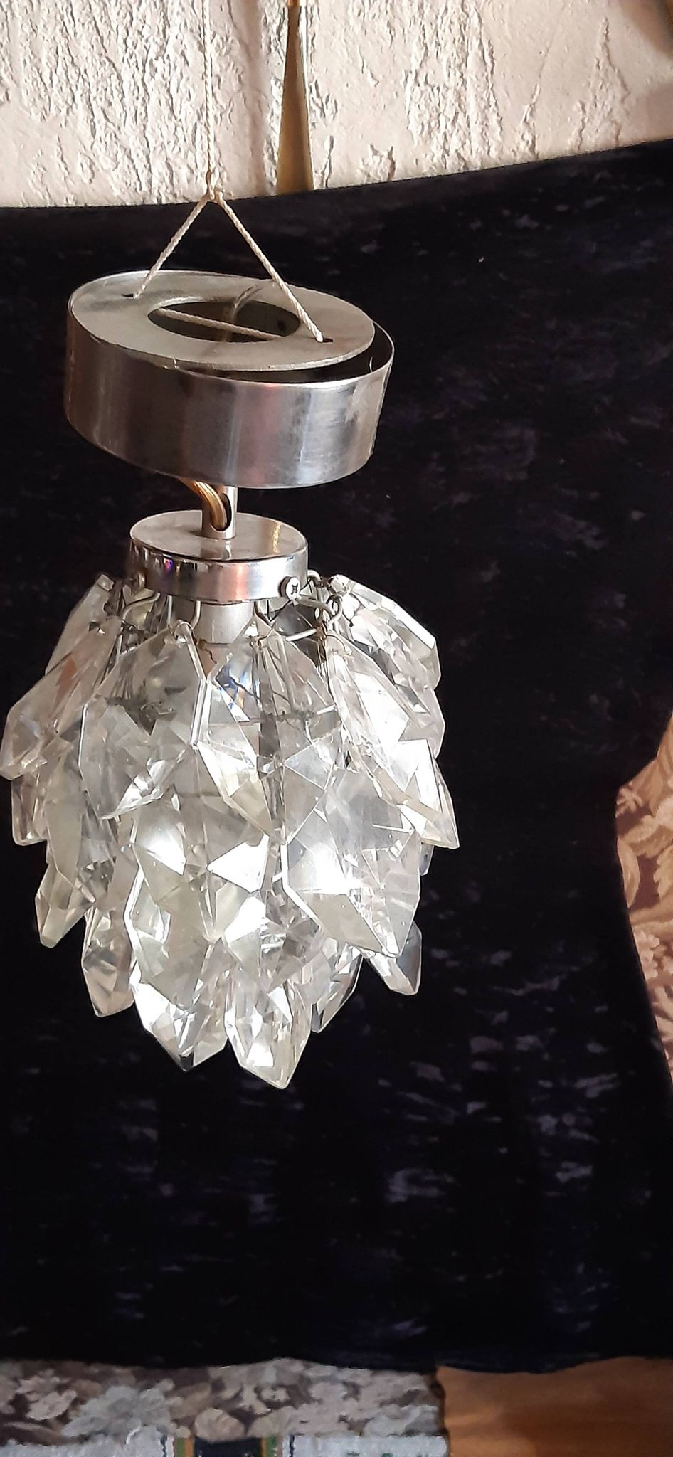 Lustre pampilles glycine / verre / cristal