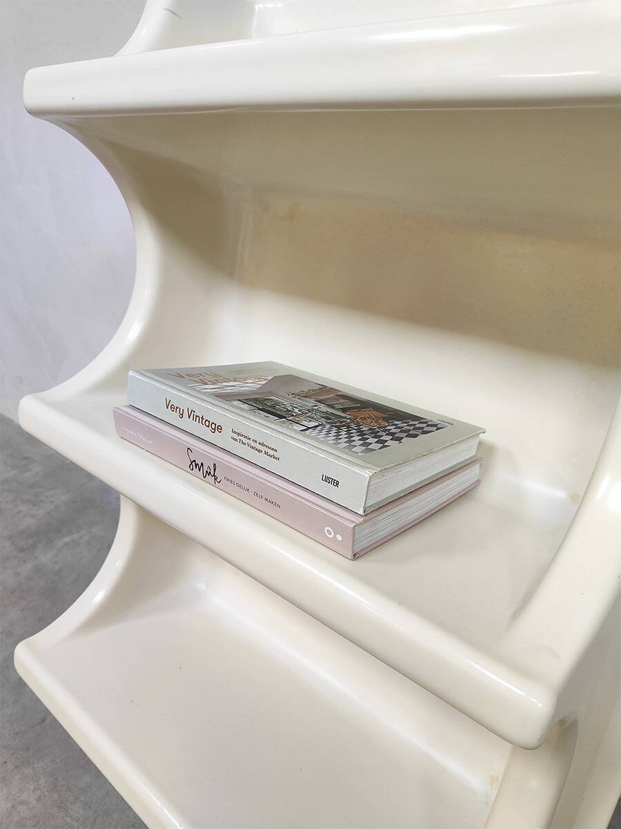 Vintage space age thermoformed plastic wall shelves 1970s