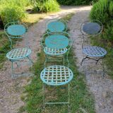Wrought iron folding garden chairs