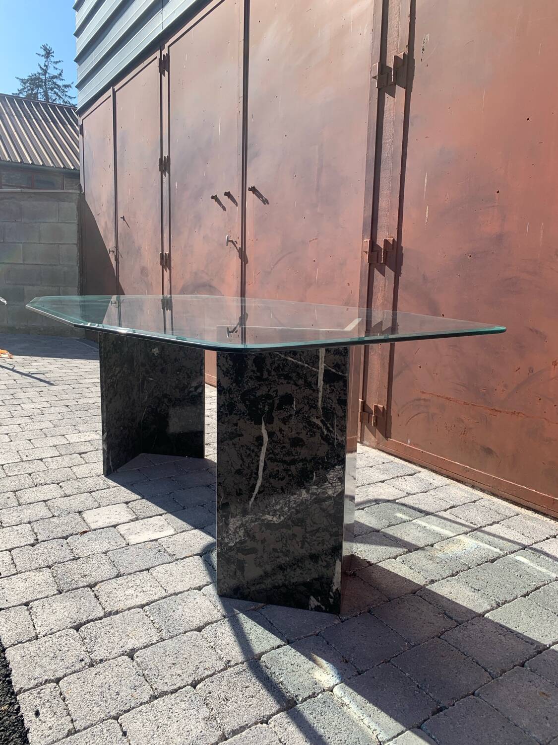 Roche Bobois marble and glass designer dining table circa 1970