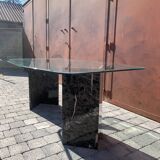 Roche Bobois marble and glass designer dining table circa 1970