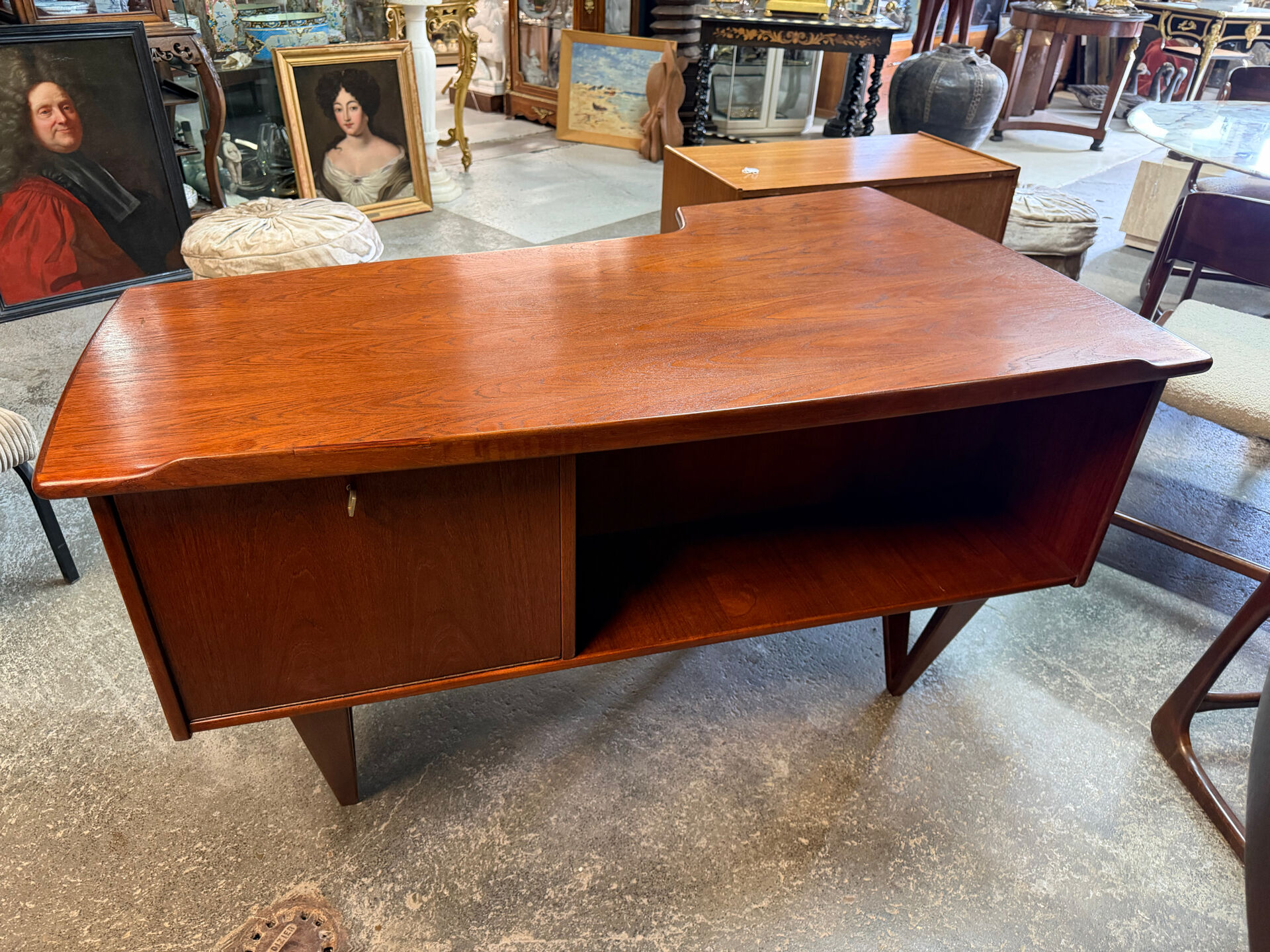 Boomerang desk double-sided by goran strand circa 1960 sweden
