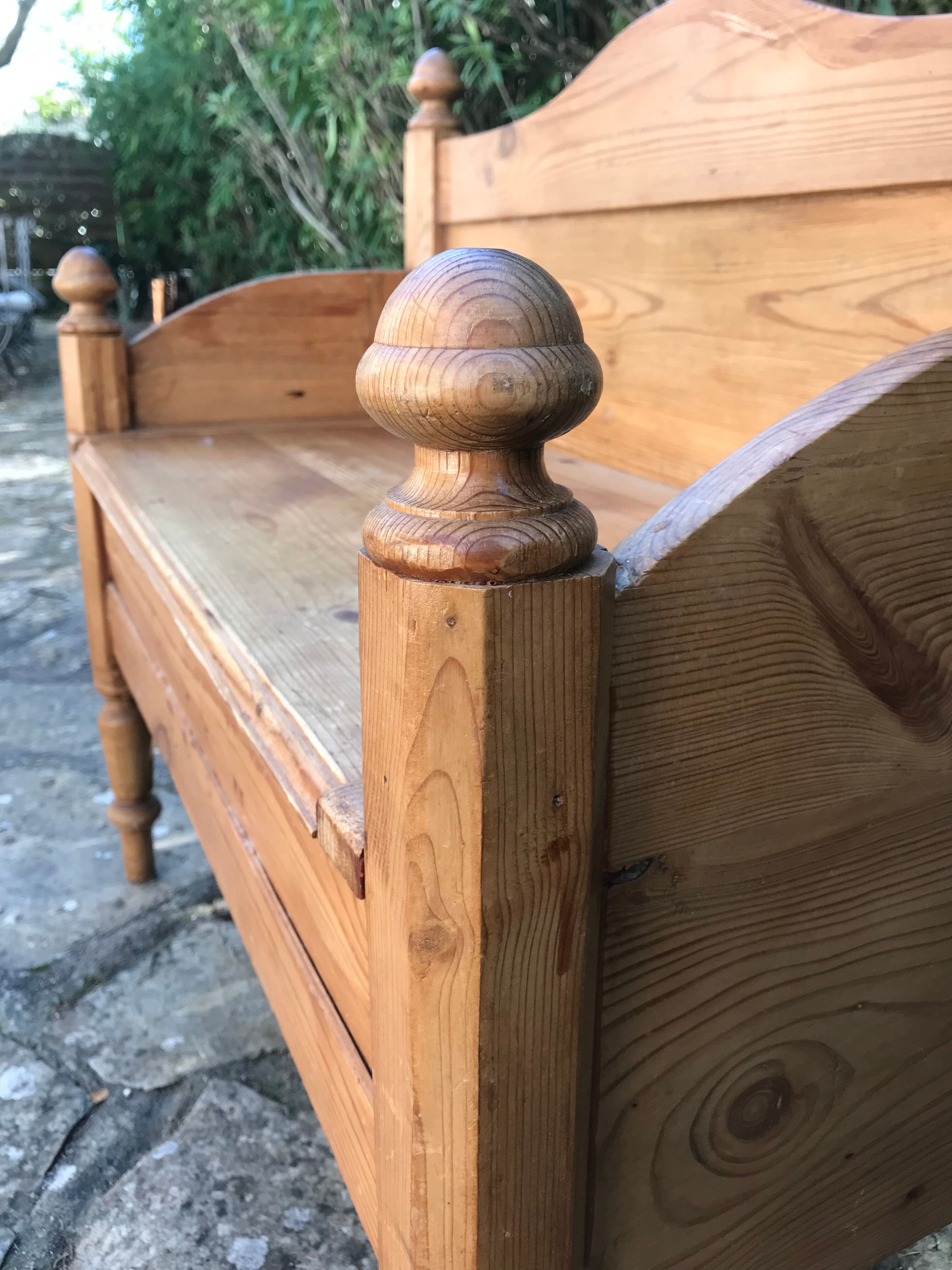 Vintage pine chest bench