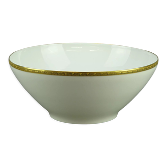 Porcelain salad bowl gold inlays by Chastagner in Limoges