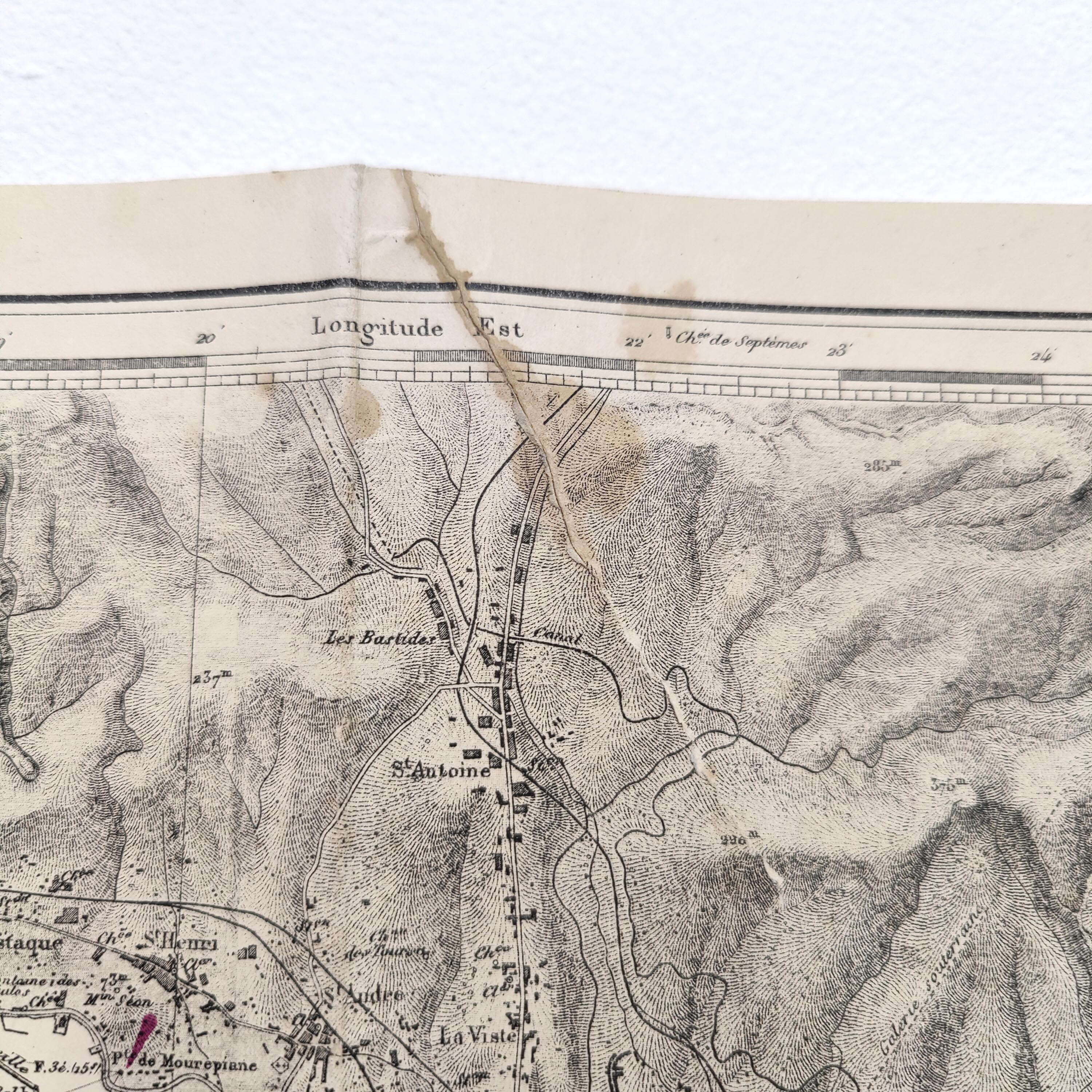 Map of Marseille Méditerranée 1950