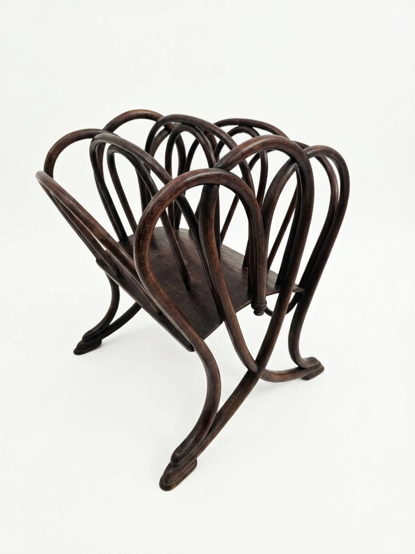 Thonet curved wood magazine rack Art Nouveau