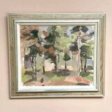 Original Swedish Oil on Canvas – “Pine Forest” by Jan Dahlin – Dated 1959