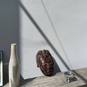Minimalist wooden bird mask