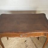 Oak desk and oak veneer with a large Louis XV style drawer