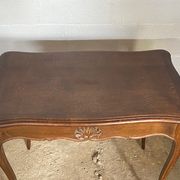 Oak desk and oak veneer with a large Louis XV style drawer