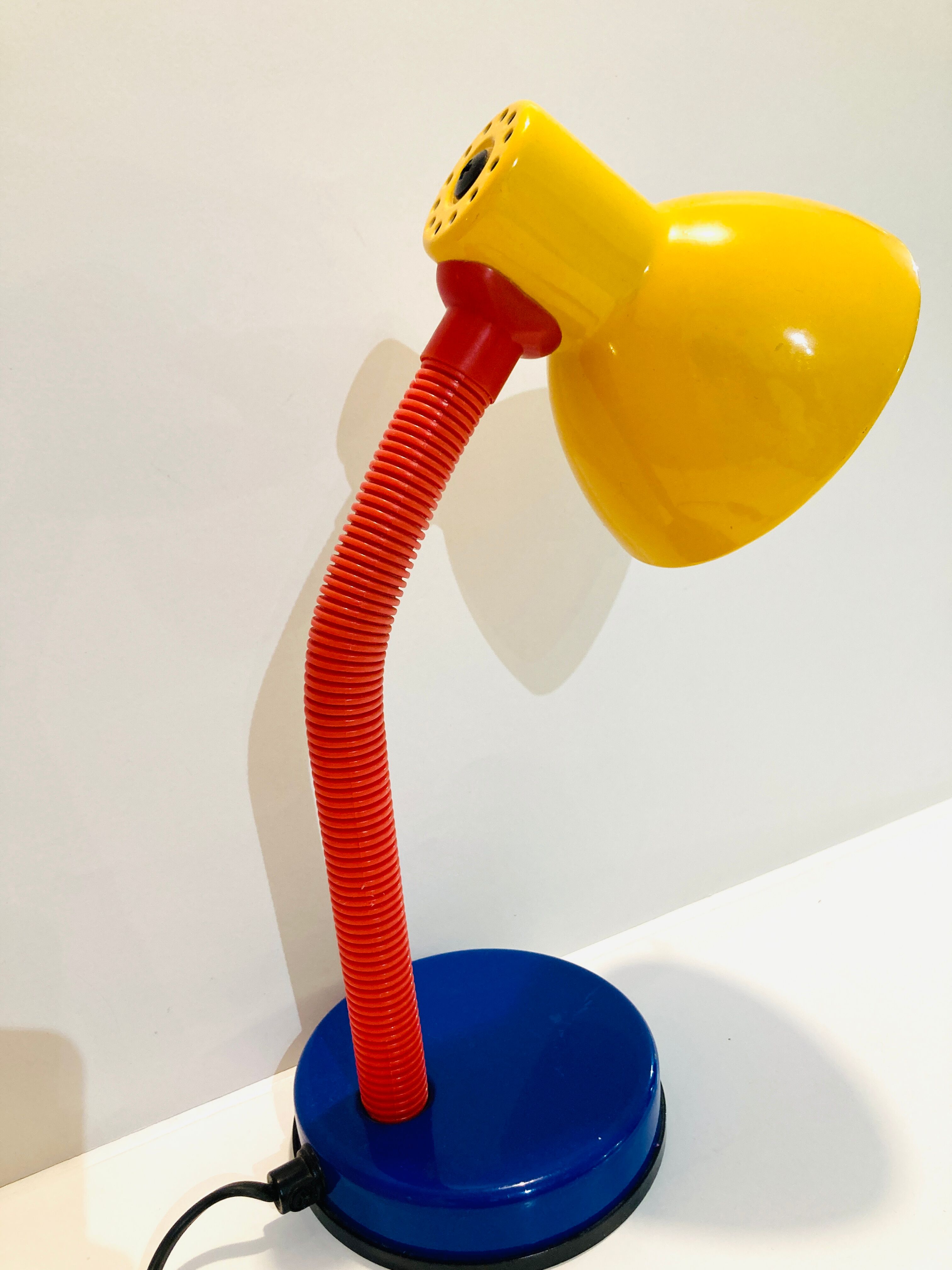 Colorful articulated desk lamp from the 80