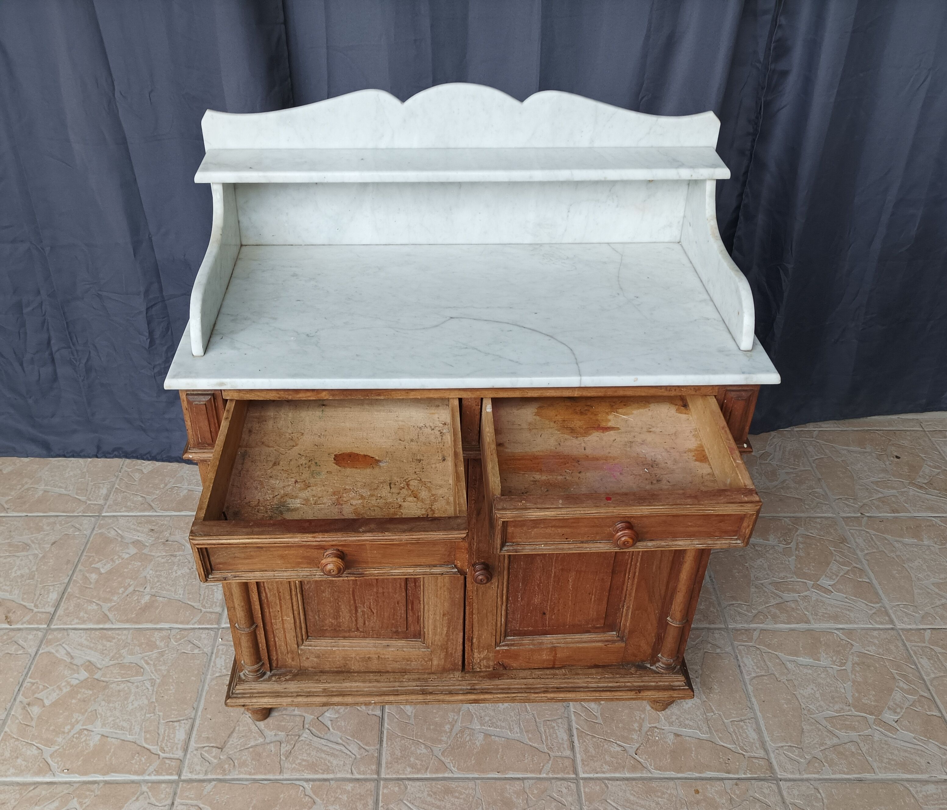 Vintage walnut vanity