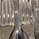 6 silver-plated metal table forks by Christofle silversmiths, Albi pattern