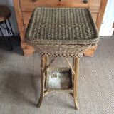 Rattan side table