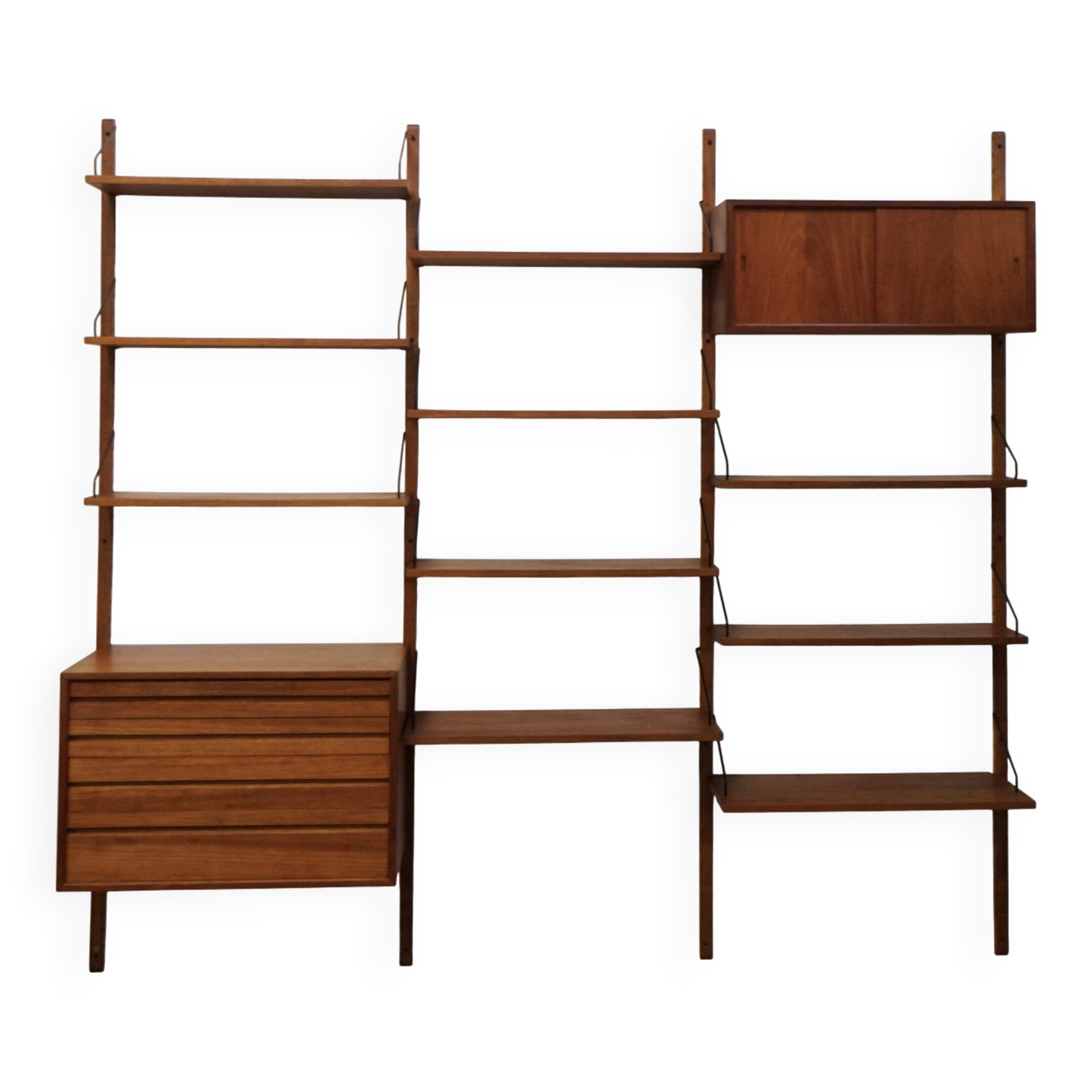 Modular wall unit by Poul Cadovius in teak wood