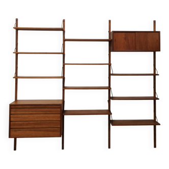 Meuble mural modulaire de Poul Cadovius en bois de teck