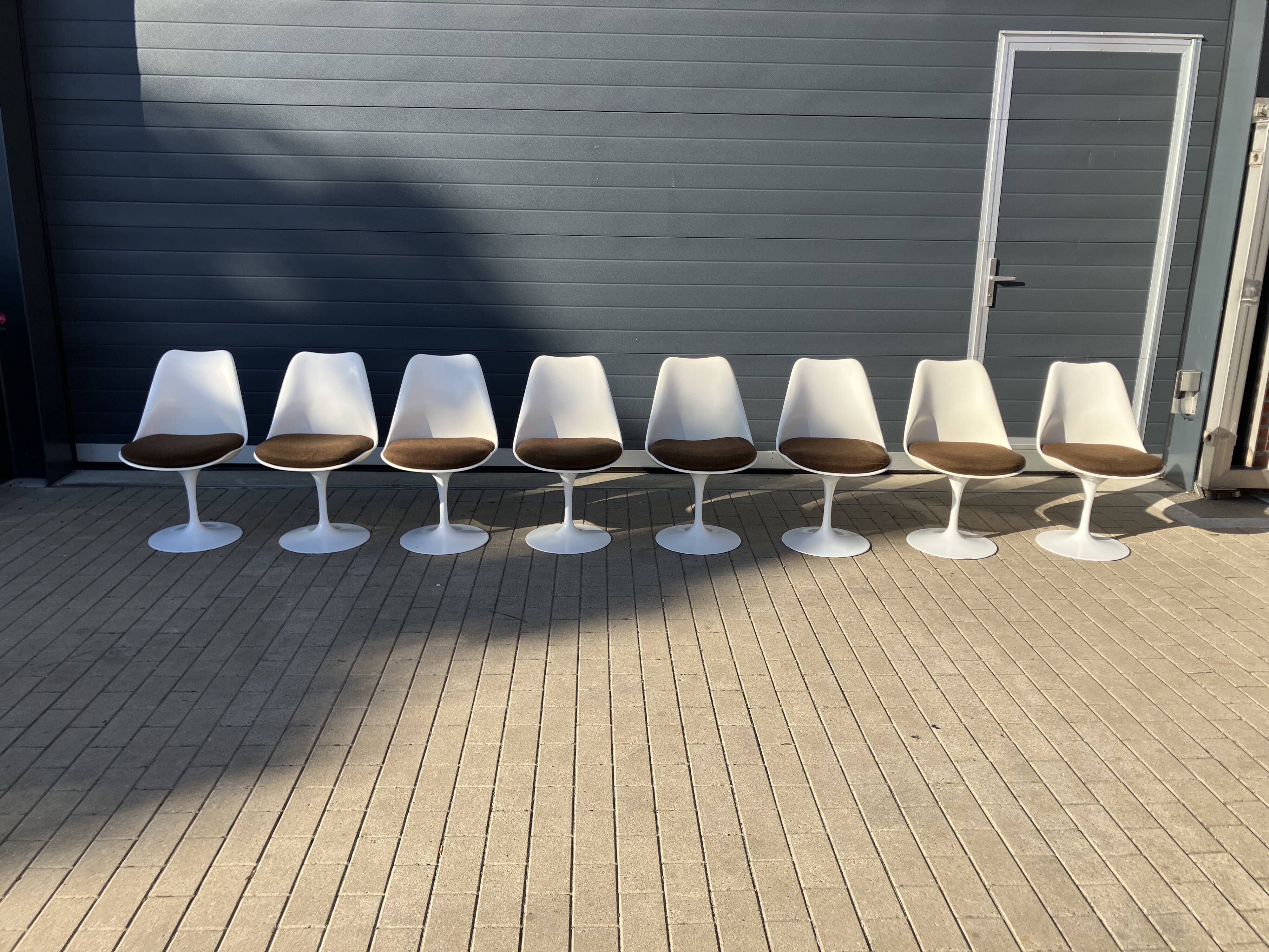 8x original Knoll Tulip dining chairs Eero Saarinen