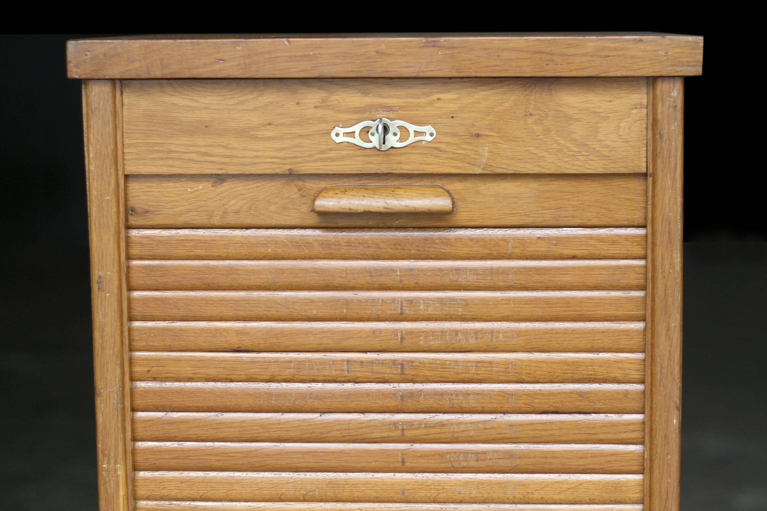 Oak notary cabinet in its original patina (1940s)