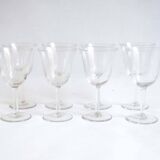 8 chiseled stemmed wine glasses
