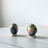 Salt shaker and pepper shaker in the shape of fish - Ceramic - Funny and atypical - Excellent condition