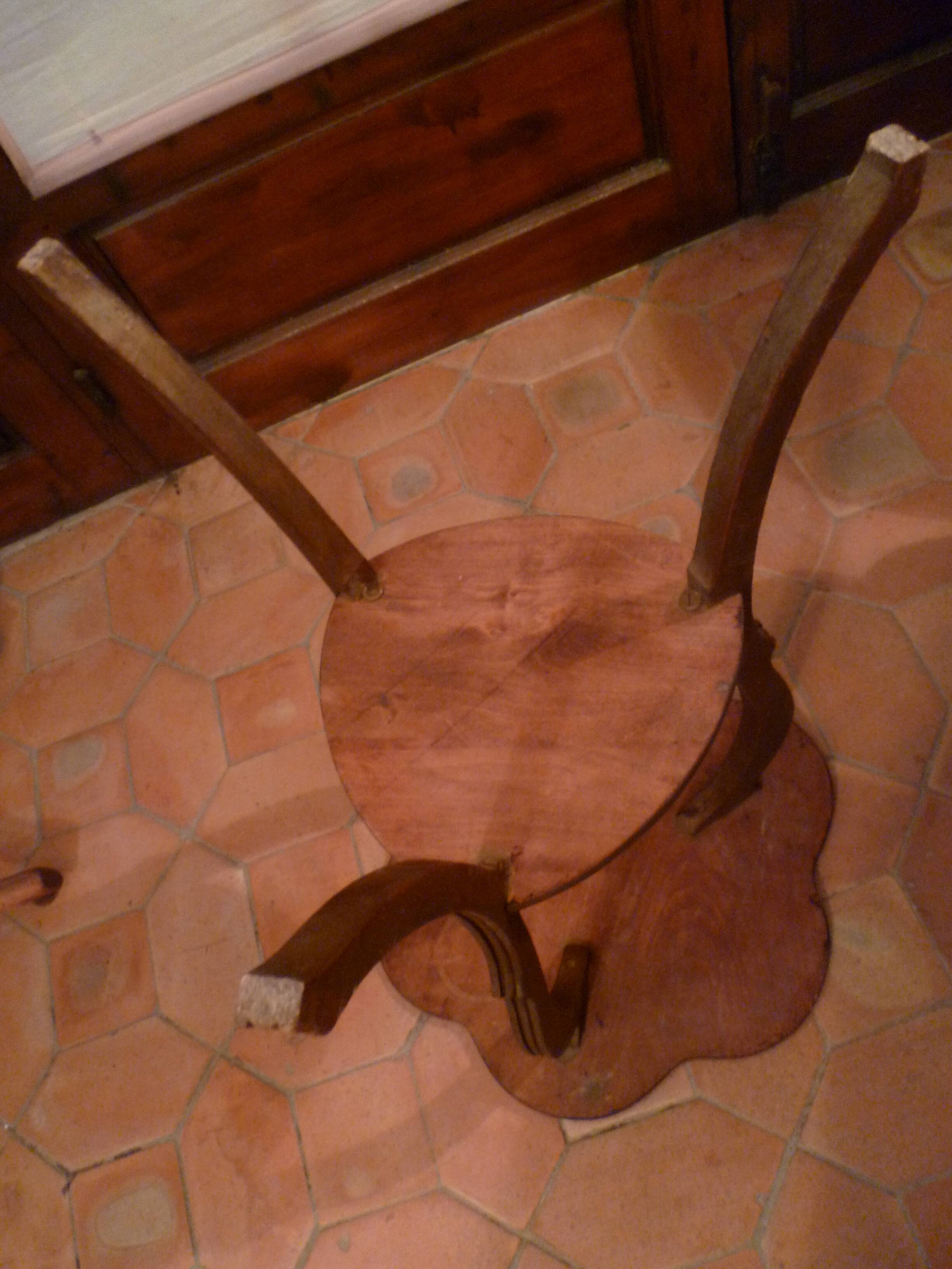 Gueridon table in art nouveau style with floral decoration, signed gervaise.