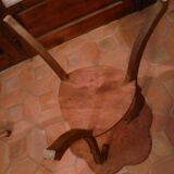 Gueridon table in art nouveau style with floral decoration, signed gervaise.