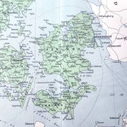 Carte ancienne Danemark Islande Scandinavie 43x43cm de 1950