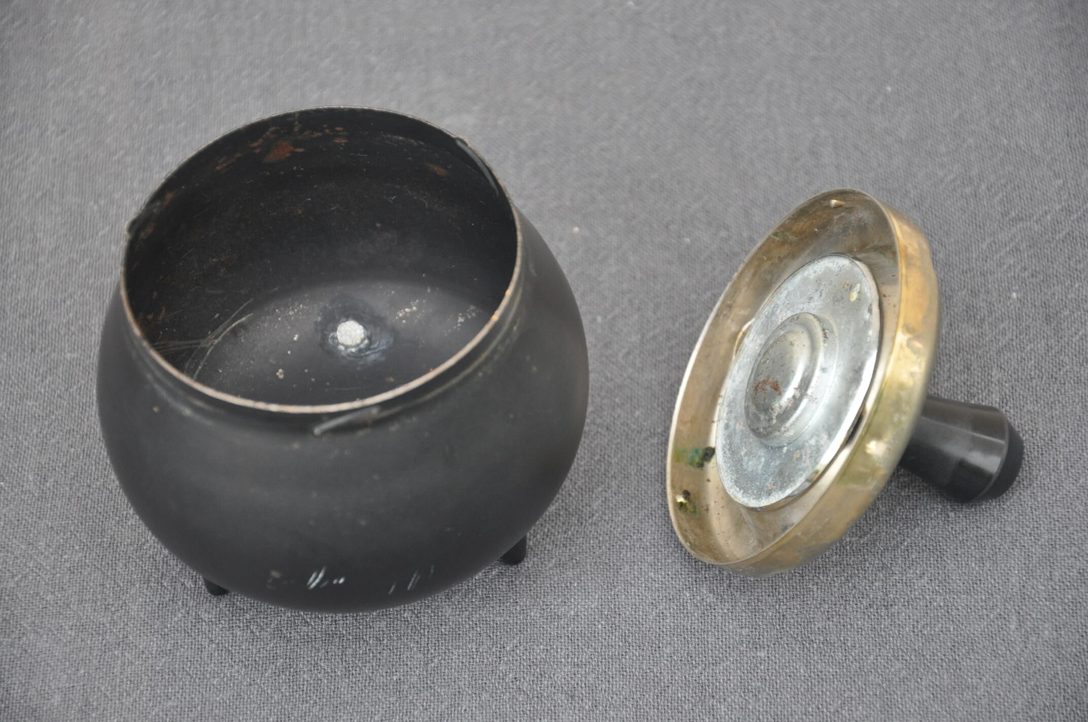 Vintage metal tripod ashtray