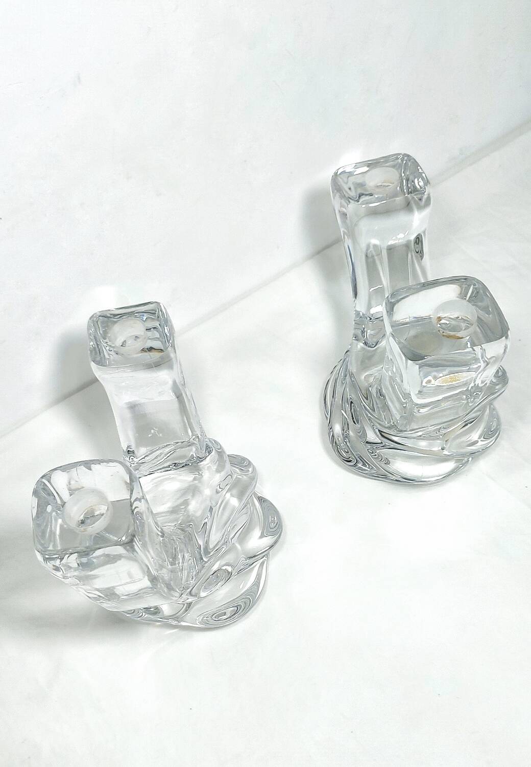 Par de candelabros de cristal. España, 1950s.