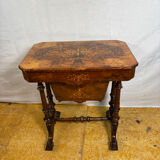 A Romantic Victorian Burr Walnut Sewing & Work Table Mid–Late 19th Cen