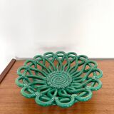 Vintage Vallauris ceramic braided fruit cup