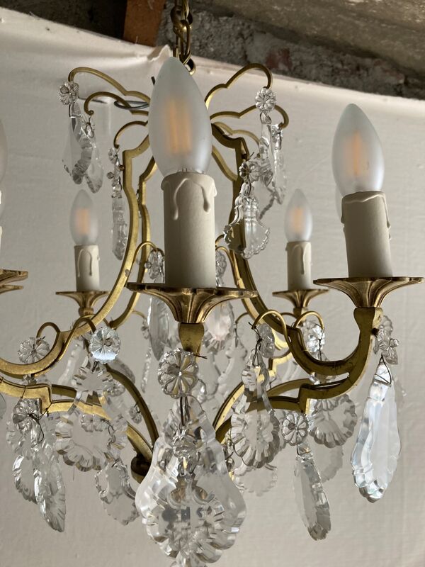 Lustre en laiton à 8 bras