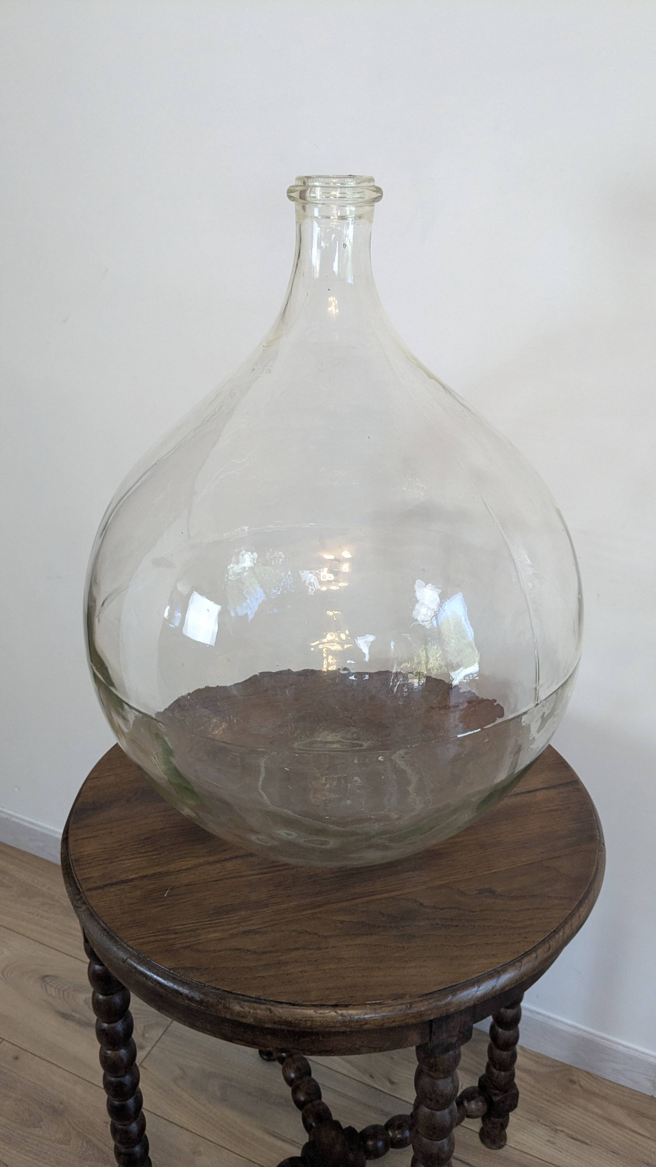 Antique transparent 60L jar, country spirit.