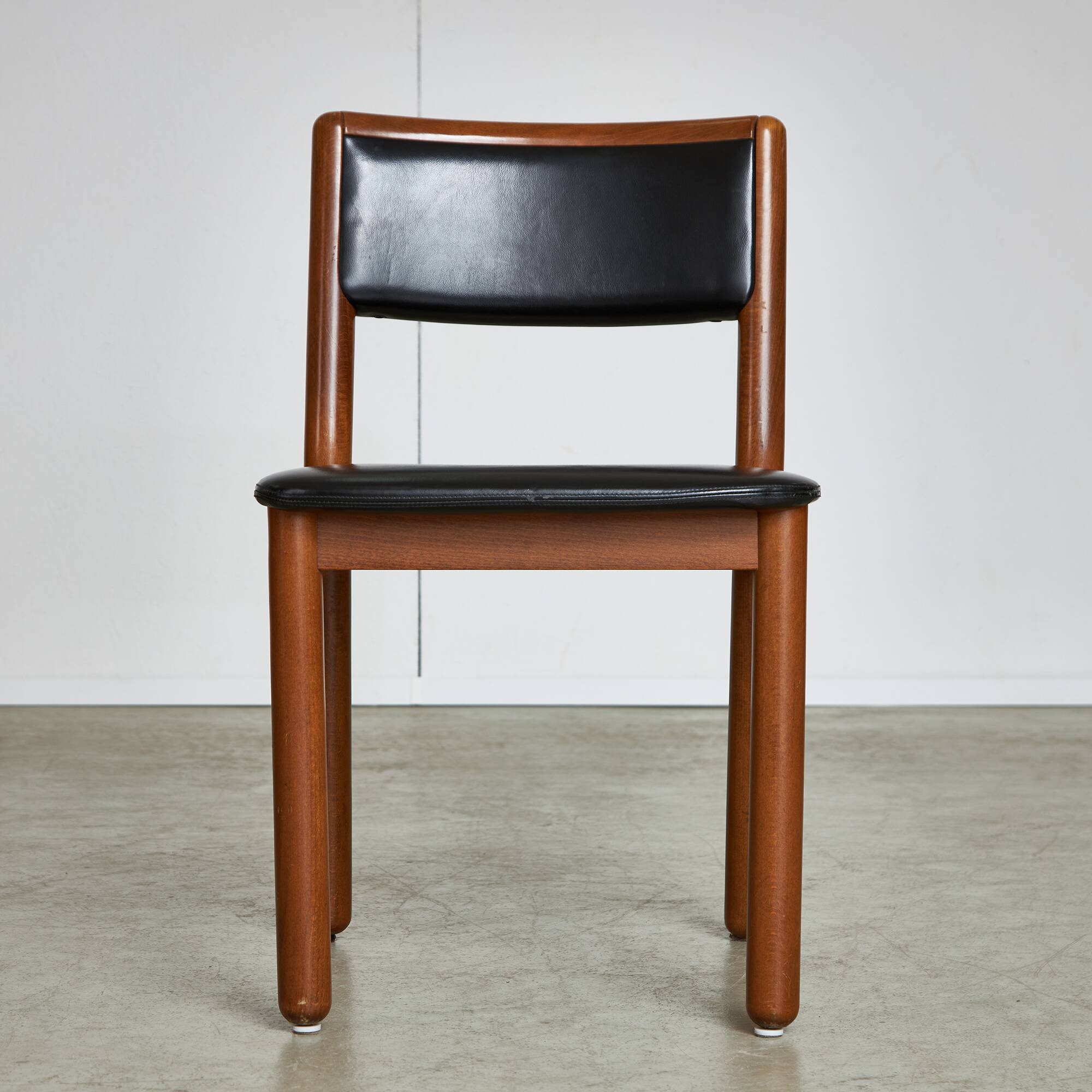 Set of Italian Leather Glossy Finish Chairs