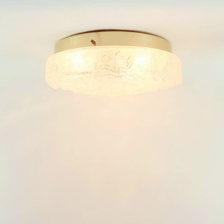 Large Mid-Century Modern Murano Ice Glass Flush Mount from Doria, 1960s