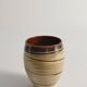 Hand-Painted Earthenware Vase with Creme and Black Graphic Decor, Sweden
