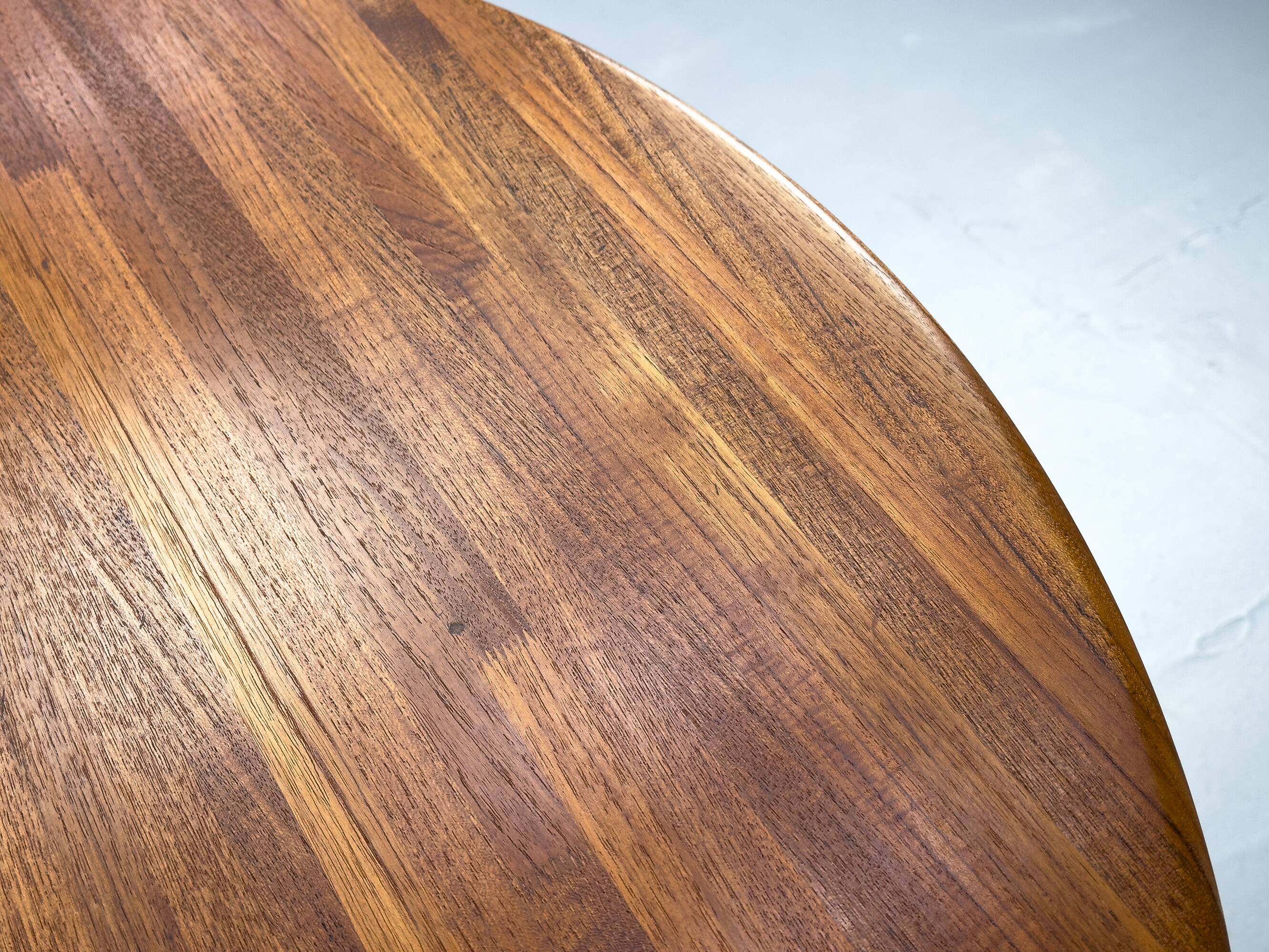 Round Dining Table in Solid Teak, 1970s
