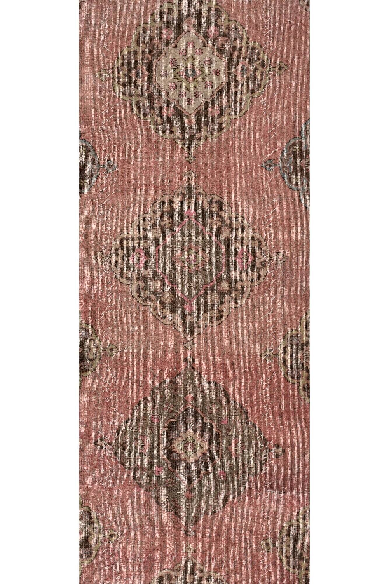 Vintage Turkish hallway rug 79x734 cm